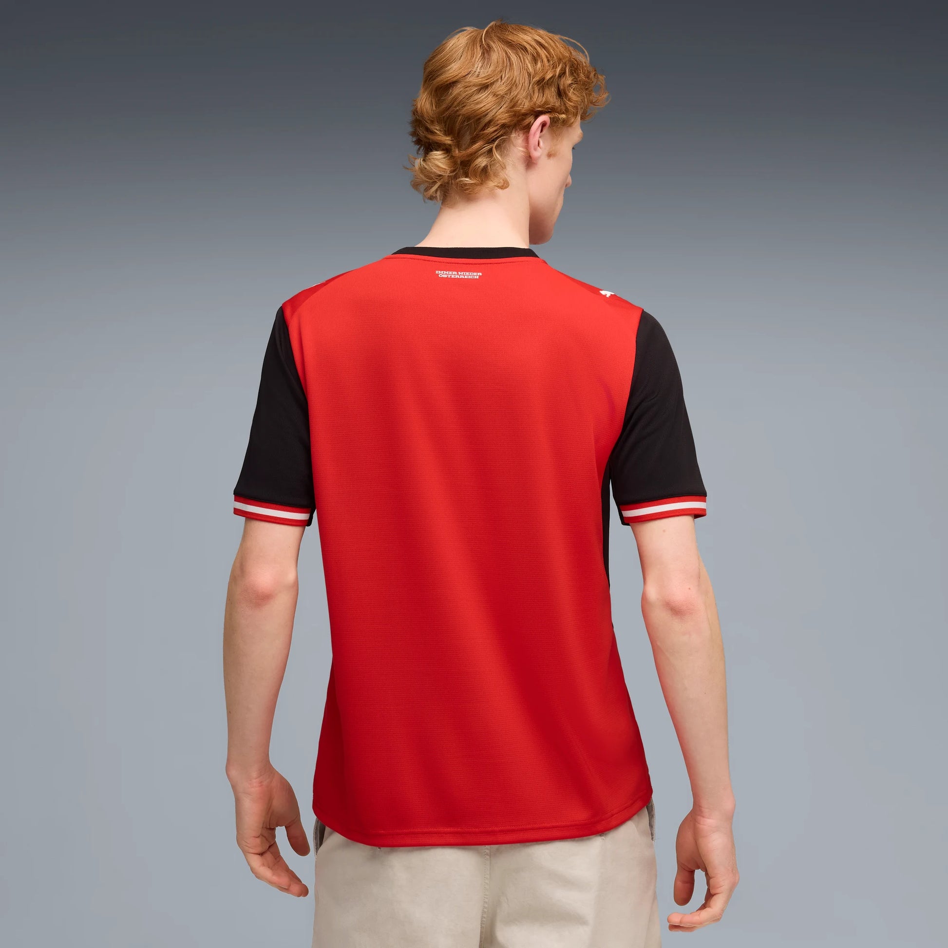 Puma 2026 Austria Men's Stadium Home Soccer Jersey (Model - Back)