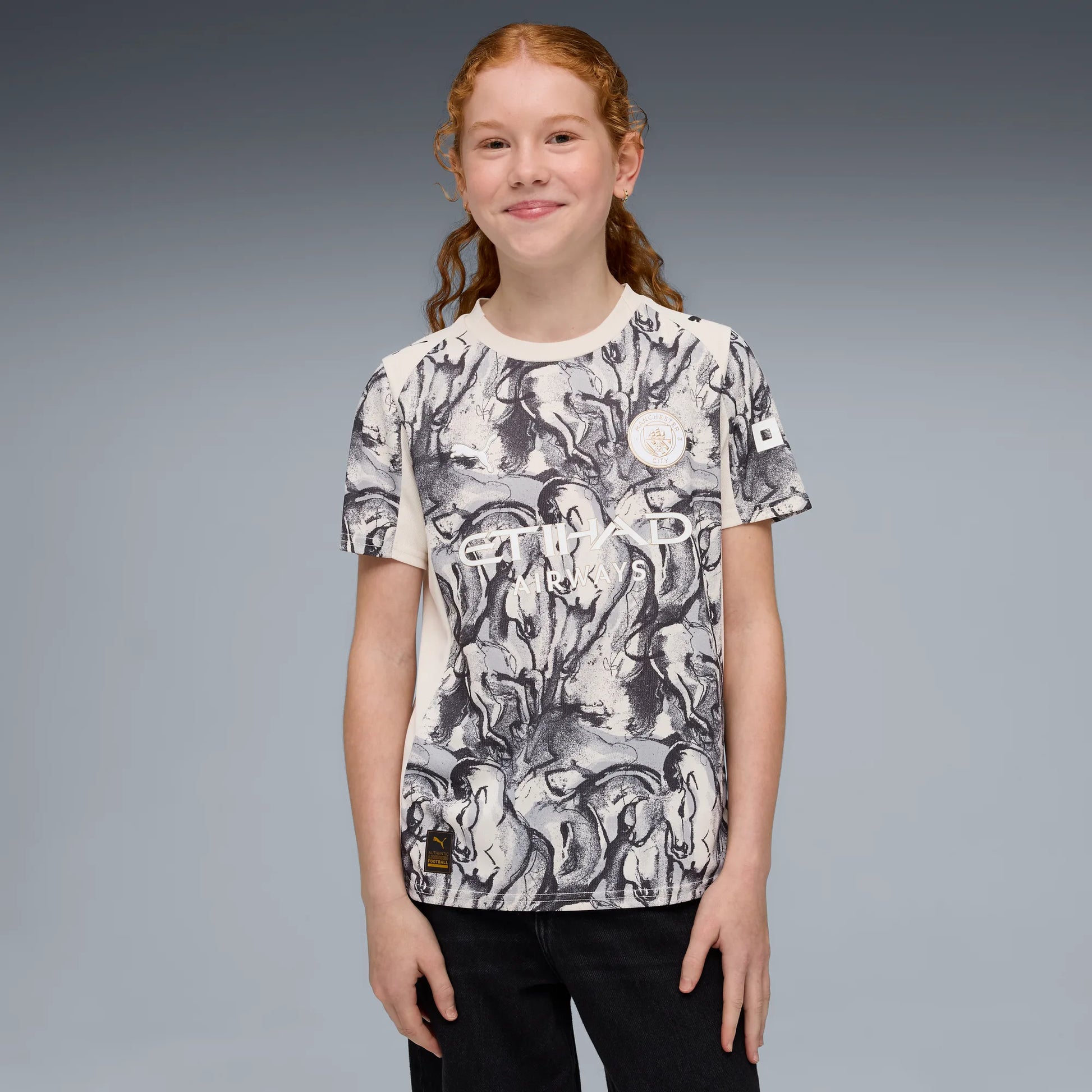 Puma 2026 Manchester City Youth Year of the Horse Stadium Soccer Jersey (Model - Front)