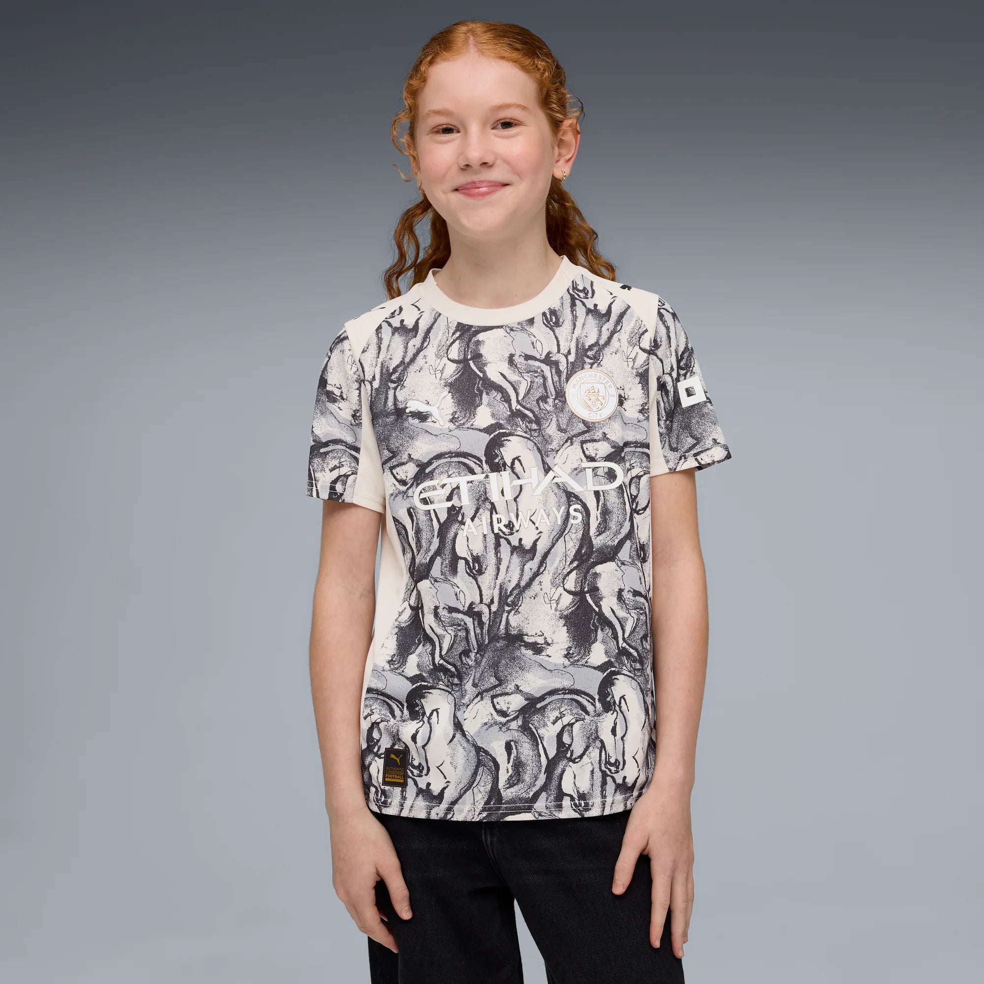 Puma 2026 Manchester City Youth Year of the Horse Stadium Soccer Jersey (Model - Front)