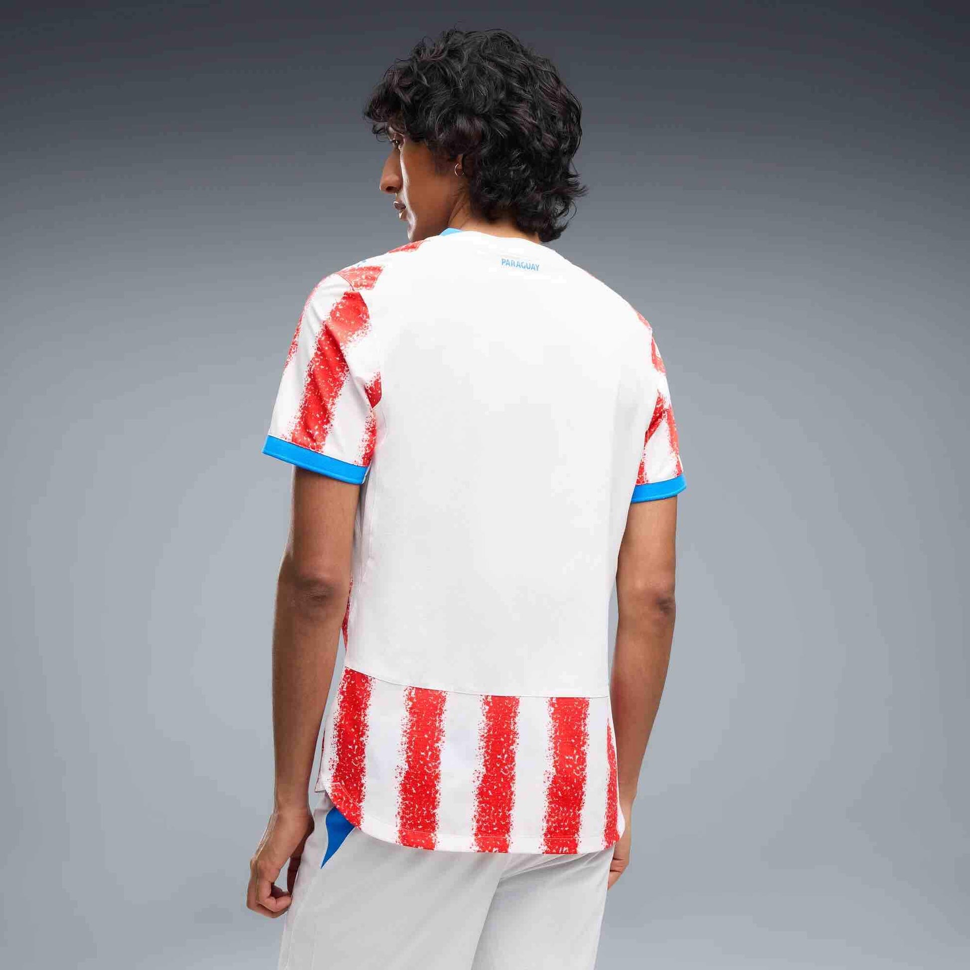 Puma 2026 Paraguay Men's Authentic Home Soccer Jersey (Model - Back)