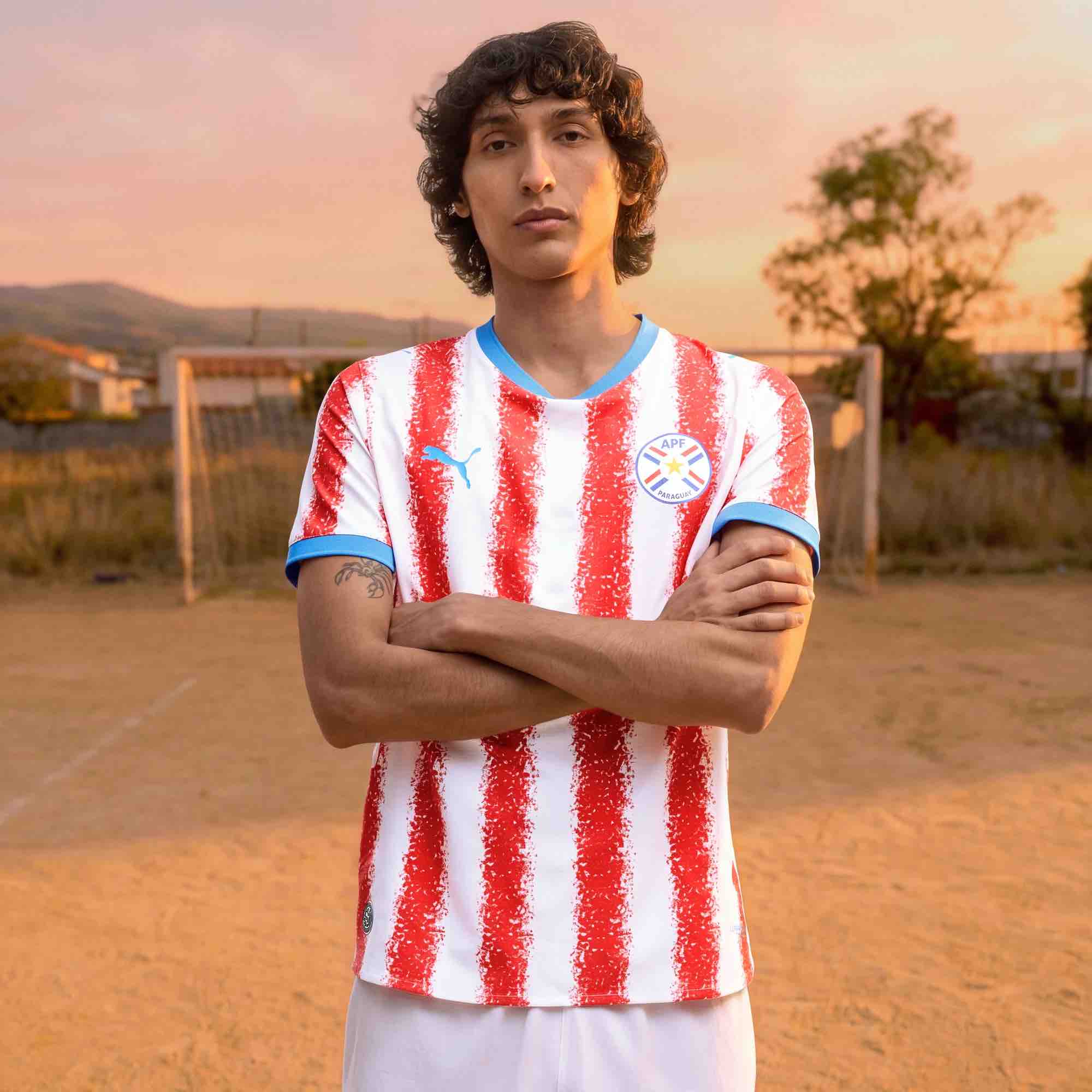 Puma 2026 Paraguay Men's Authentic Home Soccer Jersey (Model - Front)