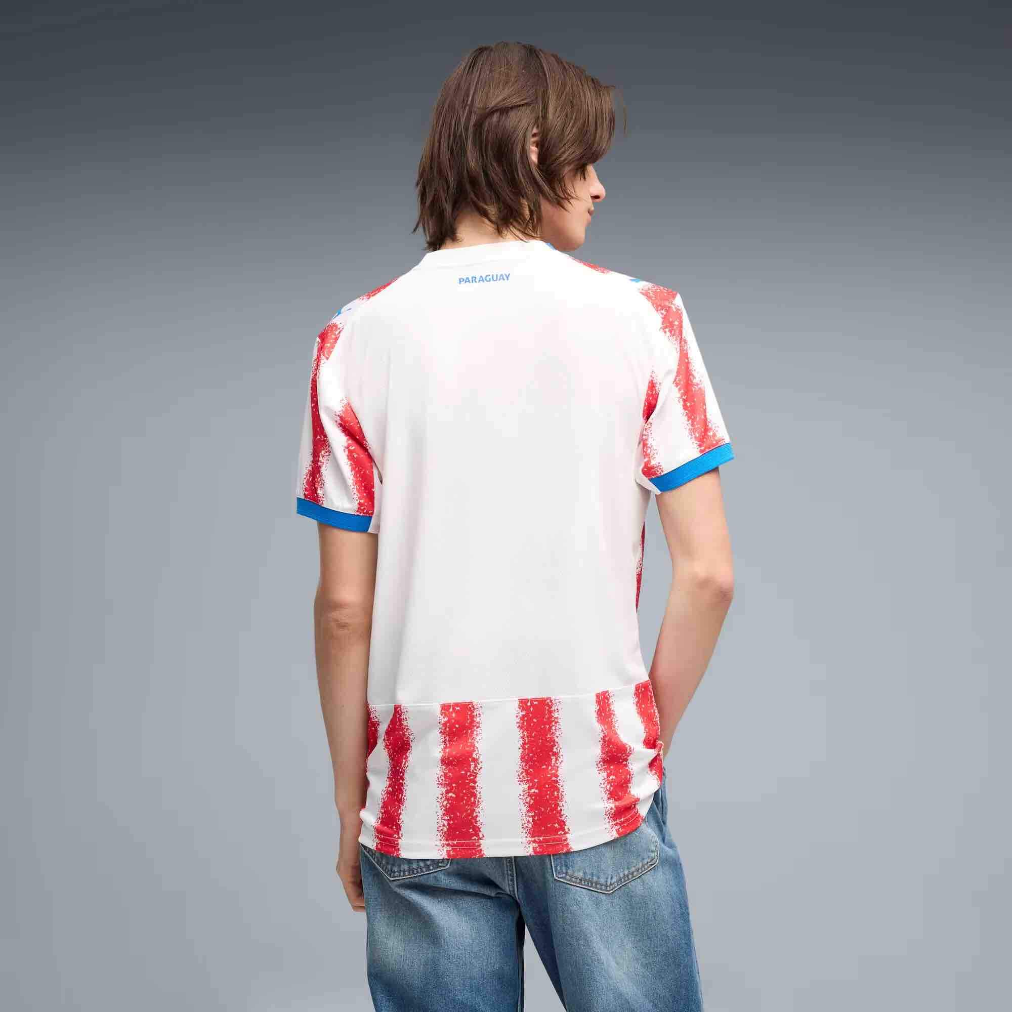 Puma 2026 Paraguay Men's Stadium Home Soccer Jersey (Model - Back)