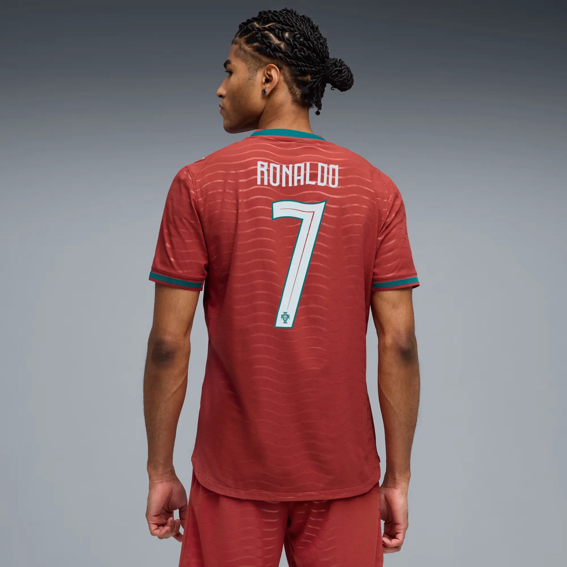 Puma 2026 Portugal Men's Authentic Home Ronaldo 7 Soccer Jersey (Model - Back)