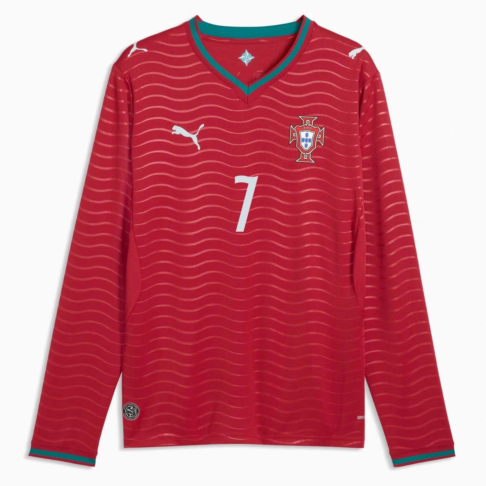 Puma 2026 Portugal Men's Stadium Home Ronaldo #7 Long-Sleeve Soccer Jersey (Front)