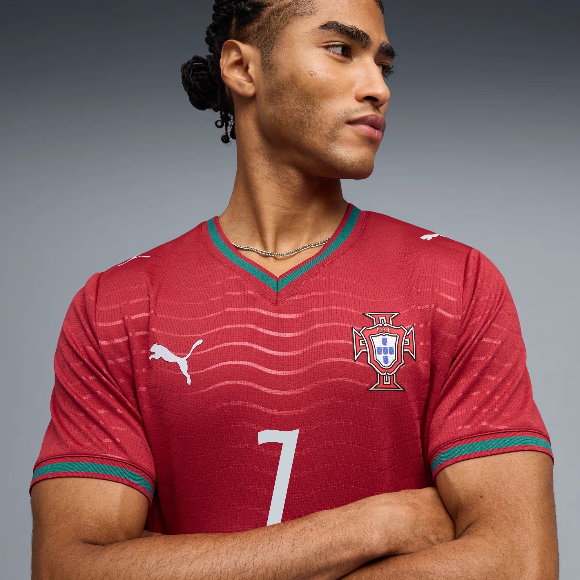 Puma 2026 Portugal Mens Stadium Home Ronaldo 7 Soccer Jersey (Detail 1)