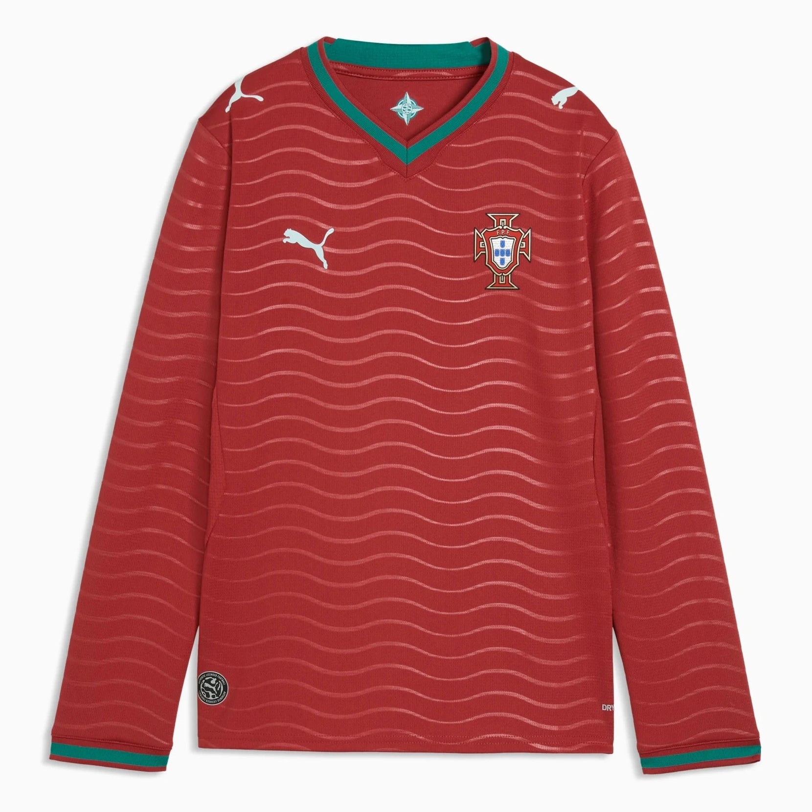 Puma 2026 Portugal Youth Stadium Home Long-Sleeve Jersey (Front)