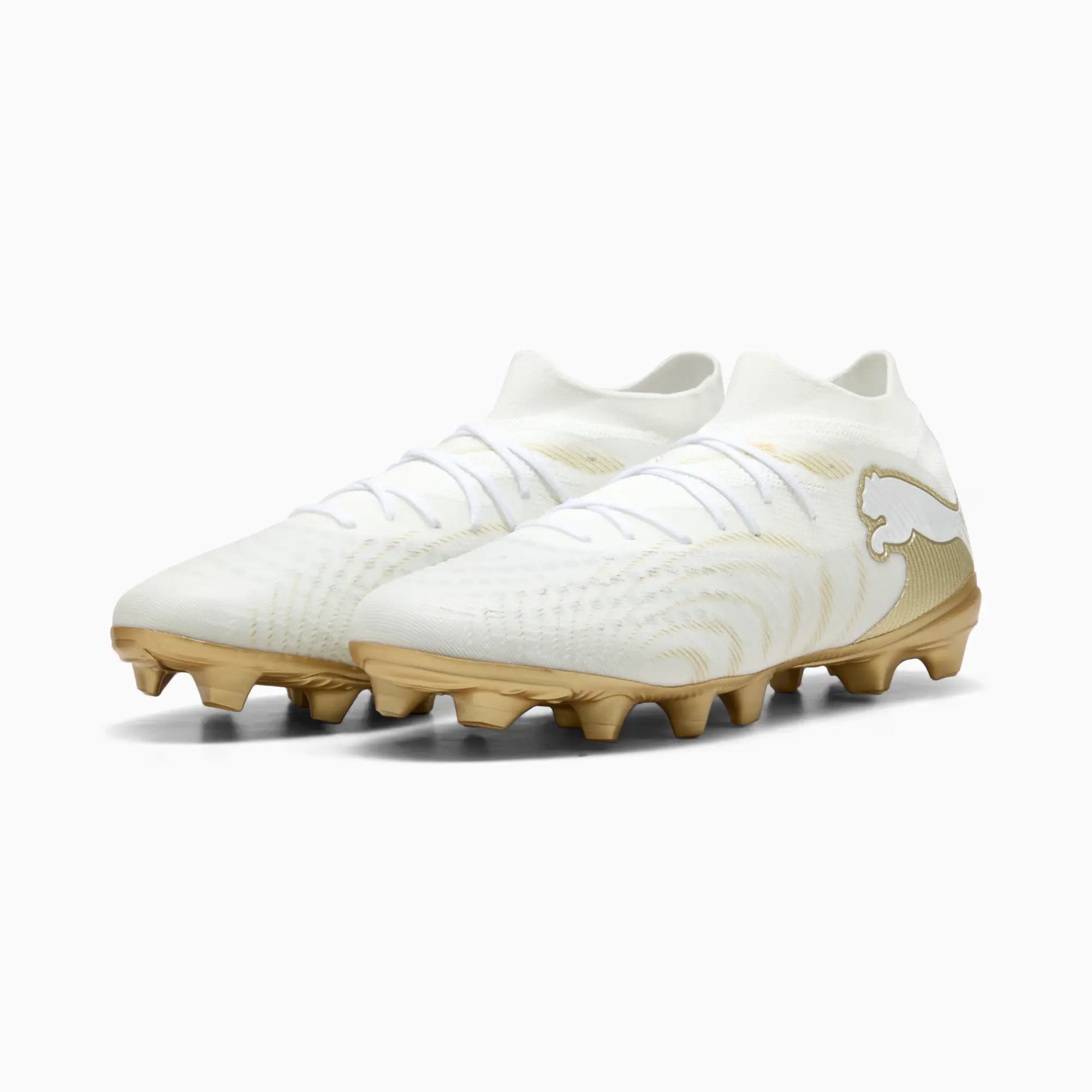 Puma Future 9 Match Firm/Artificial Ground Soccer Cleats - Whiteout Pack (SP26) (Pair - Lateral)