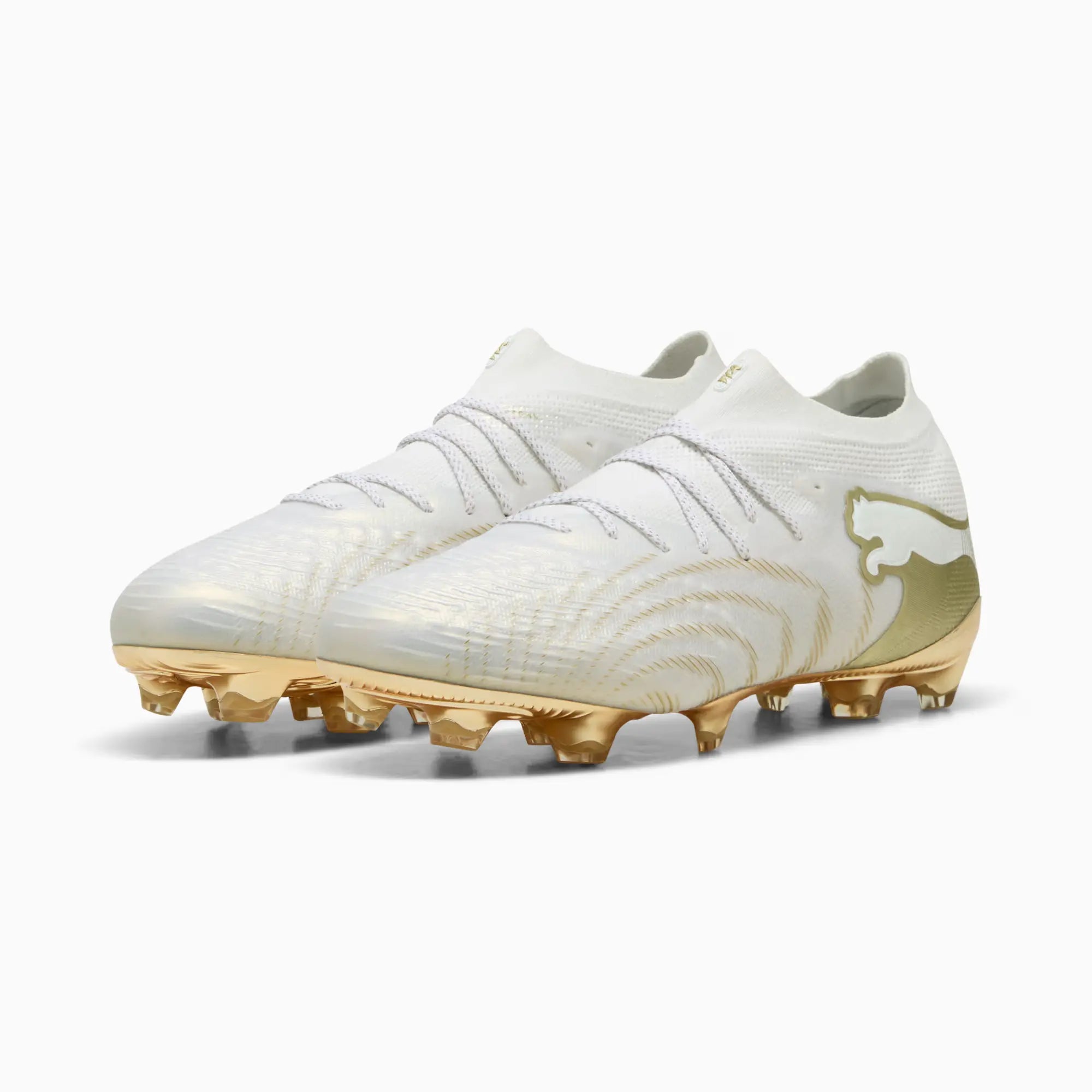 Puma Future 9 Ultimate Firm Ground Soccer Cleats - Whiteout Pack (SP26) (Pair - Lateral)