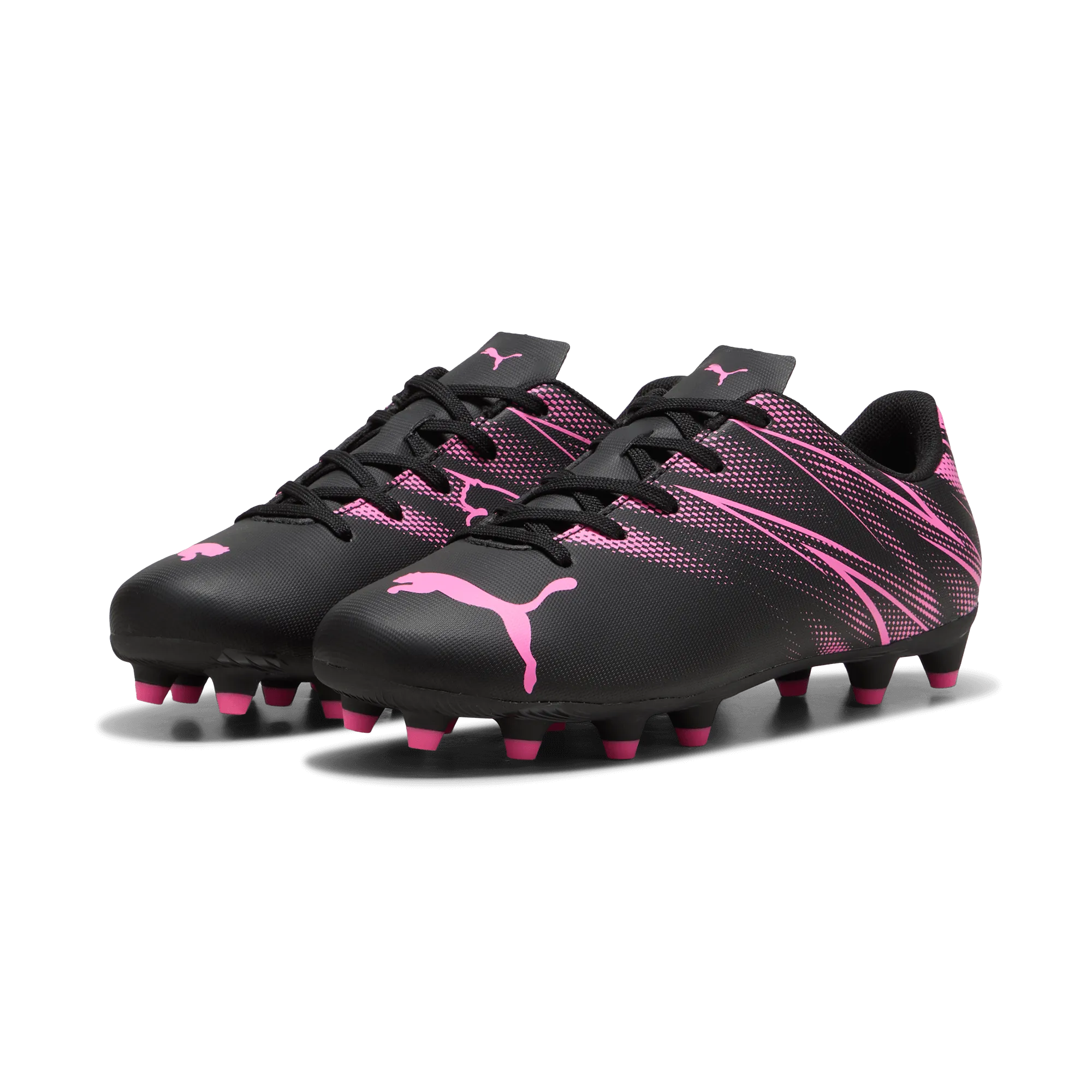 Puma Kids Attacanto FG_AG Puma Black-Poison Pink (Pair - Lateral)