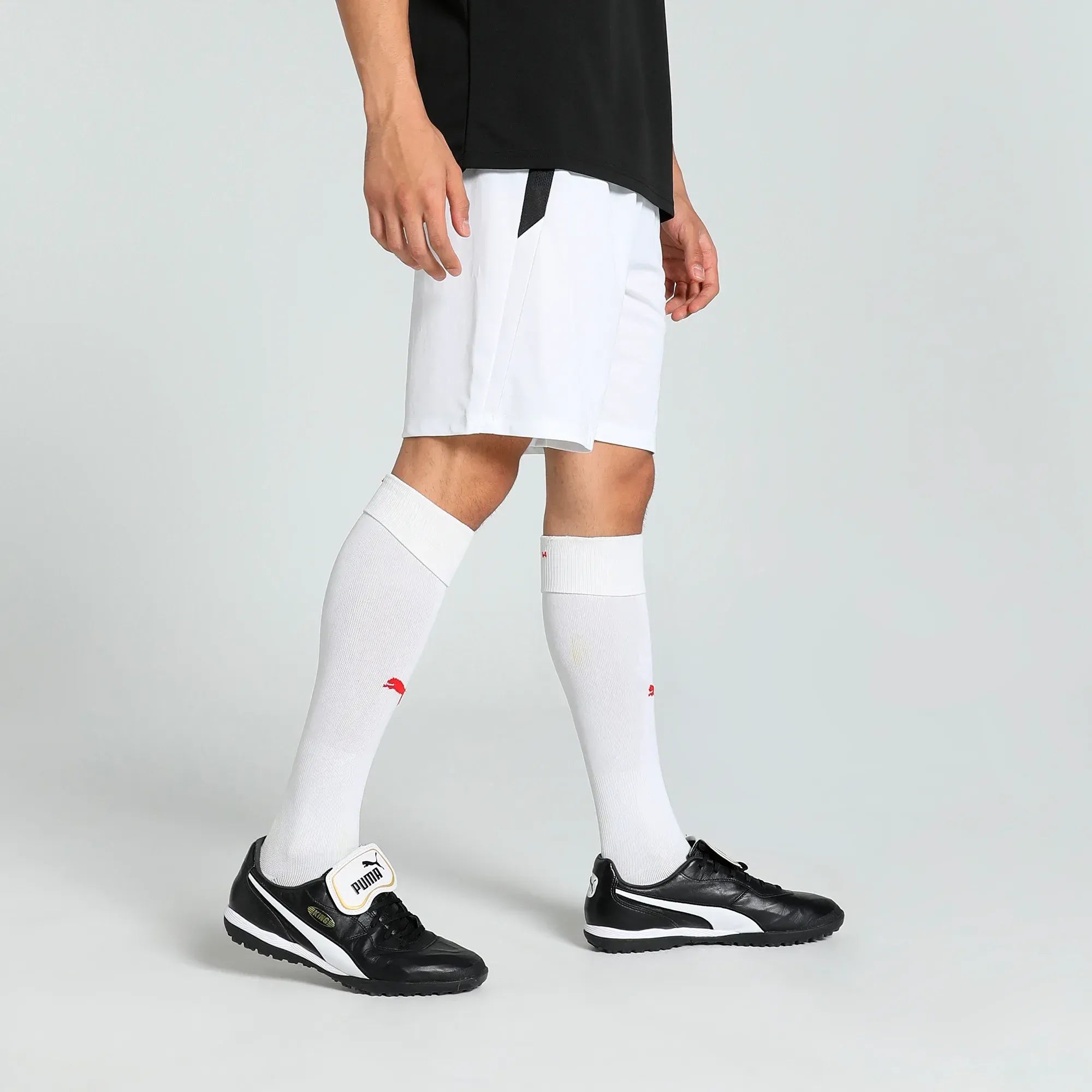 Puma Men's TeamLiga Shorts Puma White-Puma Black (Model - Side)