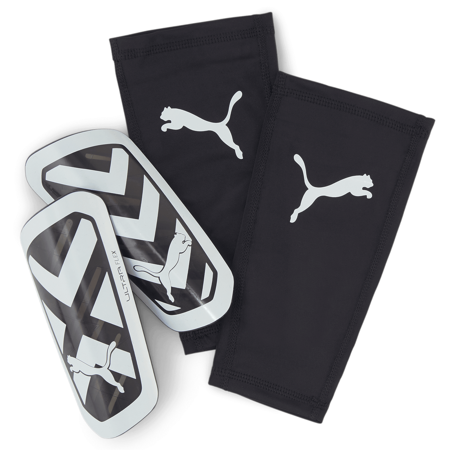 Puma Ultra Flex Sleeve Shin Guards - Black - White (Set)