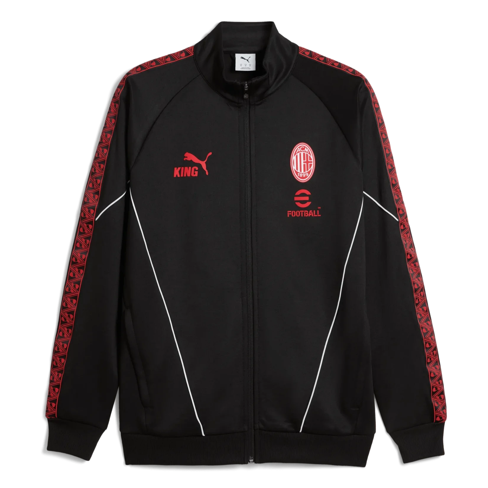 Puma 2025-26 AC Milan Men's KING Anthem Jacket Puma Black-Red (Front)
