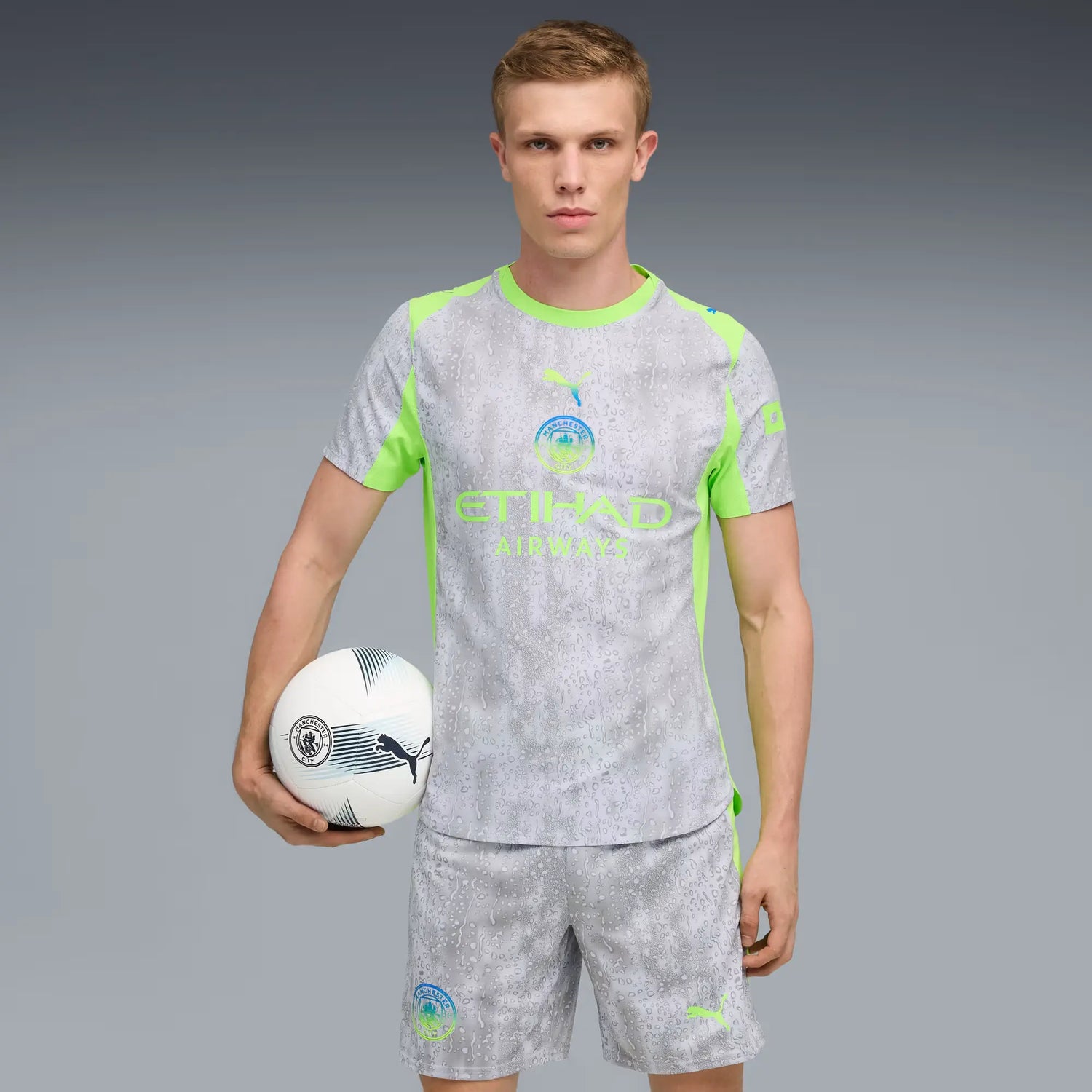 Puma 2025-26 Manchester City Men's Authentic Third Soccer Jersey (Model - Front)