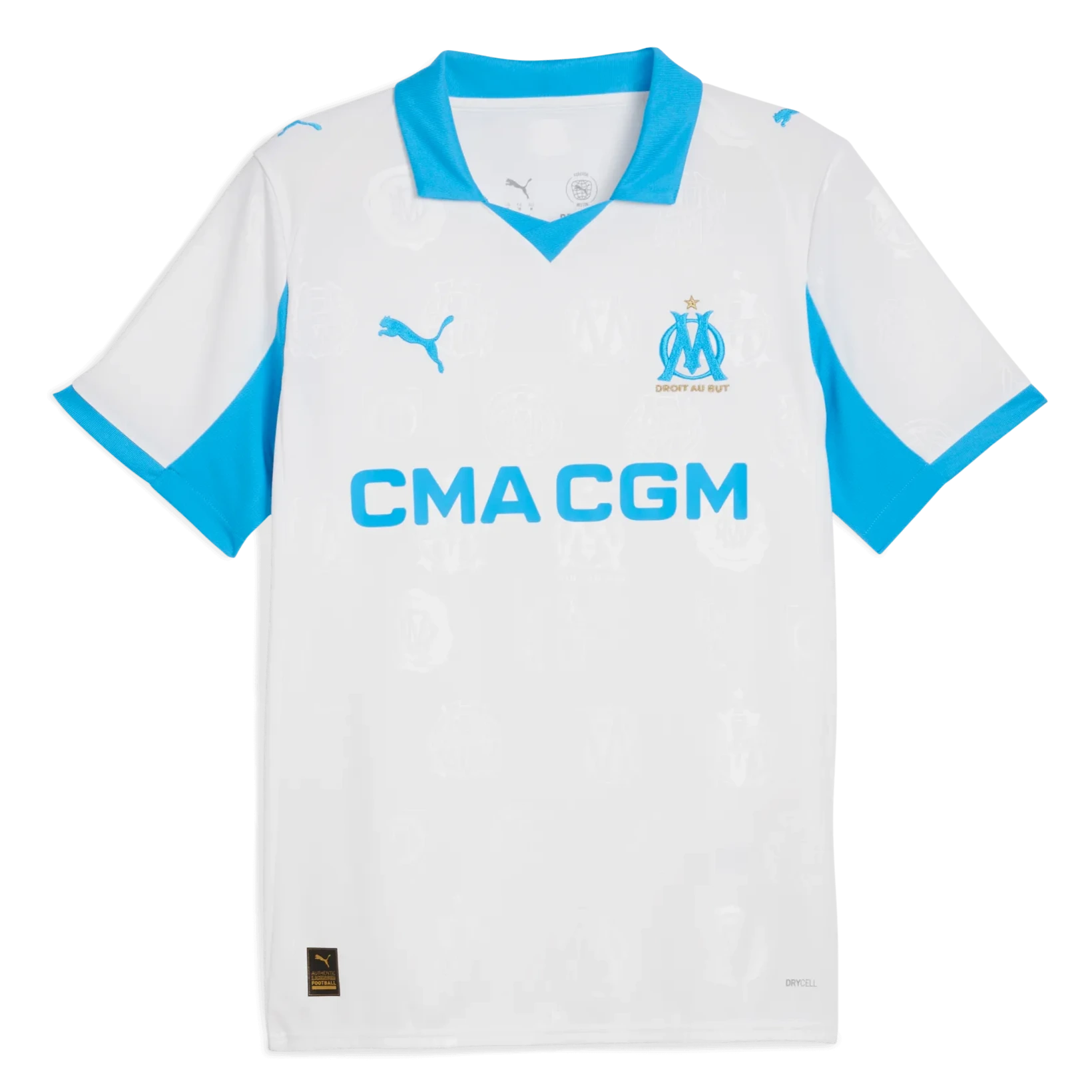 Puma 2025-26 Olympique de Marseille Men's Stadium Home Soccer Jersey (Front)