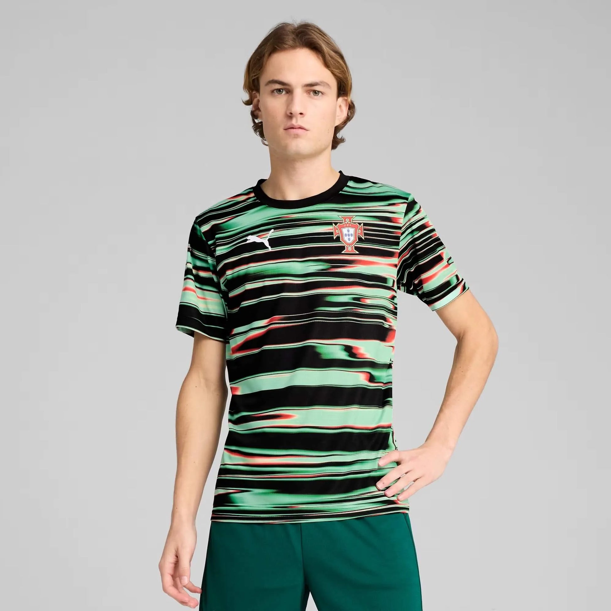 Puma 2025-26 Portugal Men's Pre-Match SS Jersey (Model - Front)