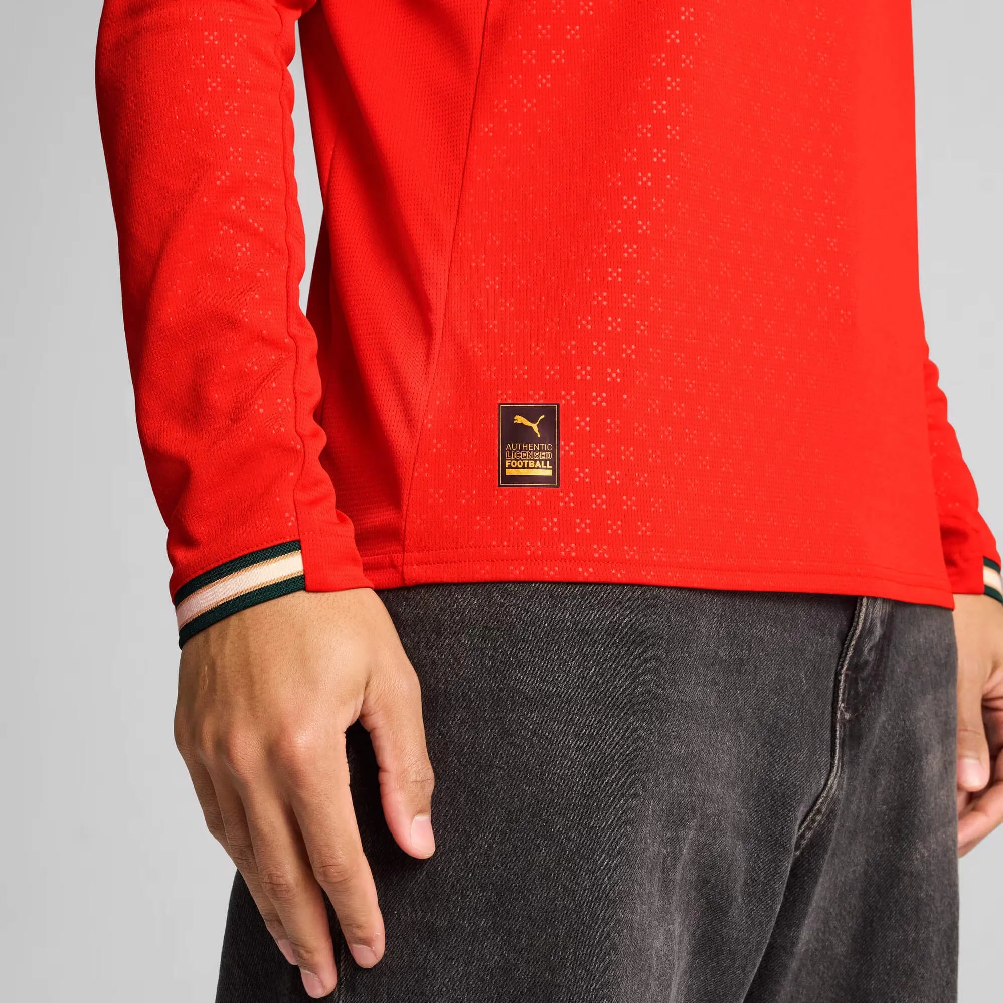 Puma 2025-26 Portugal Men's Stadium Home Long-Sleeve Jersey (Detail 2)