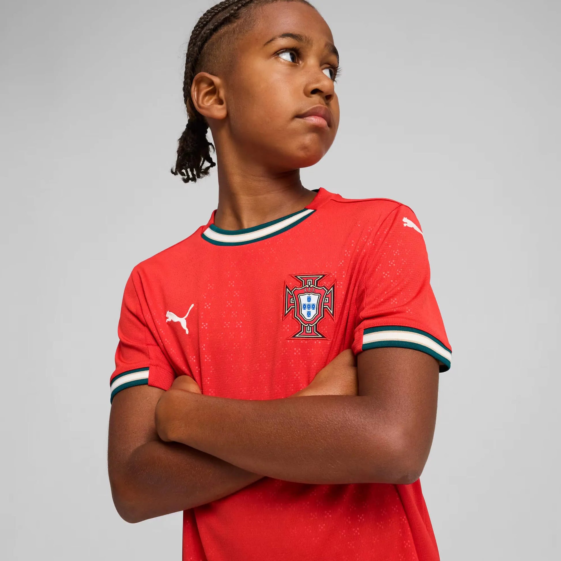 Puma 2025-26 Portugal Youth Stadium Home Jersey (Detail 1)