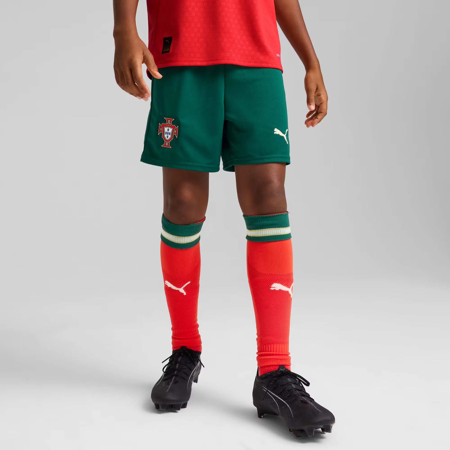 Puma 2025-26 Portugal Youth Stadium Home Shorts (Model - Front)