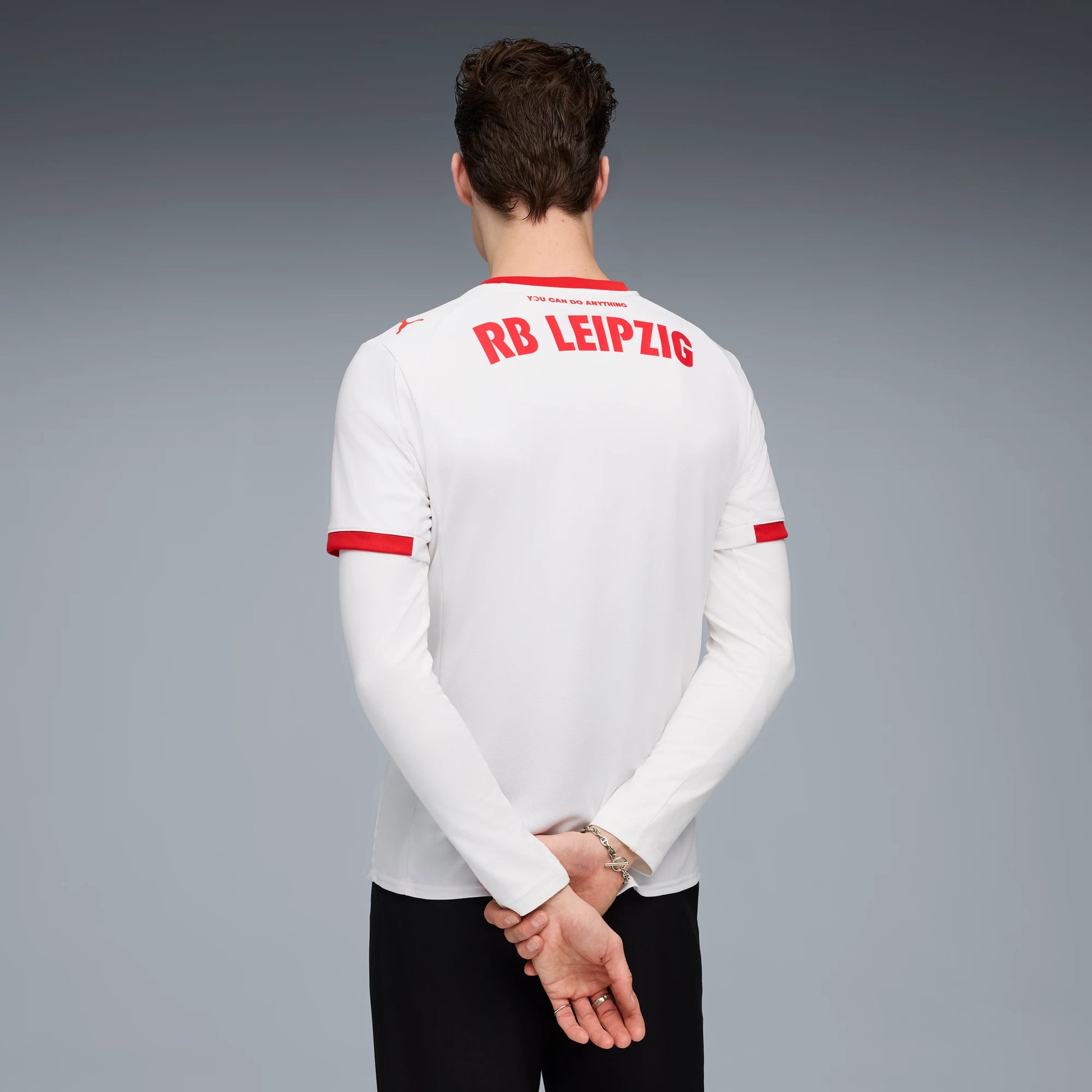 Puma 2025-26 RB Leipzig Stadium Home Soccer Jersey (Model - Back)