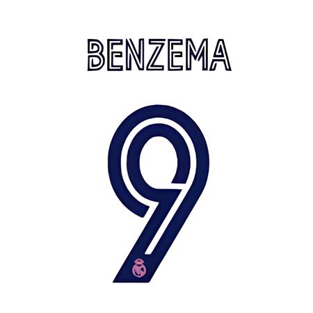 Real Madrid 2020/21 Third Benzema #9 Jersey Name set