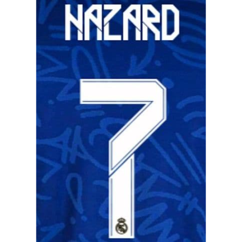 Real Madrid 2021/22 Home Hazard #7 Jersey Name Set