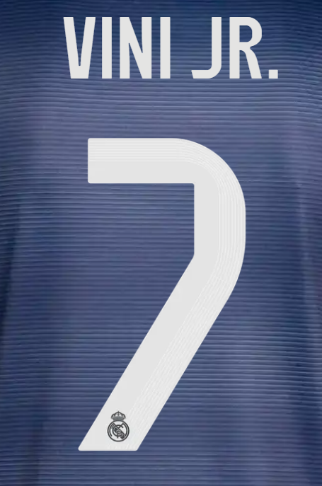 Real Madrid 2025/26 Away VINI JR #7 Youth Official Name Set