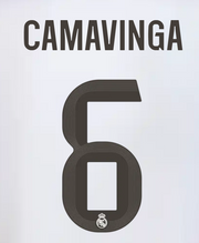 Real Madrid 2025/26 Home CAMAVINGA #6 Official Name Set