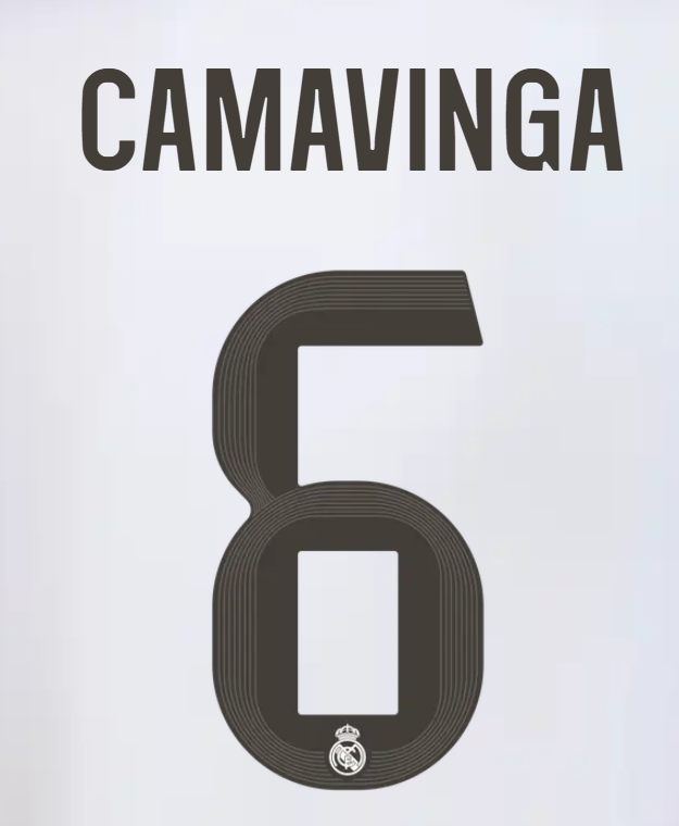 Real Madrid 2025/26 Home CAMAVINGA #6 Official Name Set