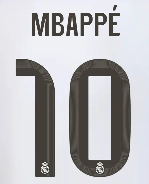 Real Madrid 2025/26 Home MBAPPE #10 Official Name Set Real Madrid 2025/26 Home MBAPPE #10 Official Name Set