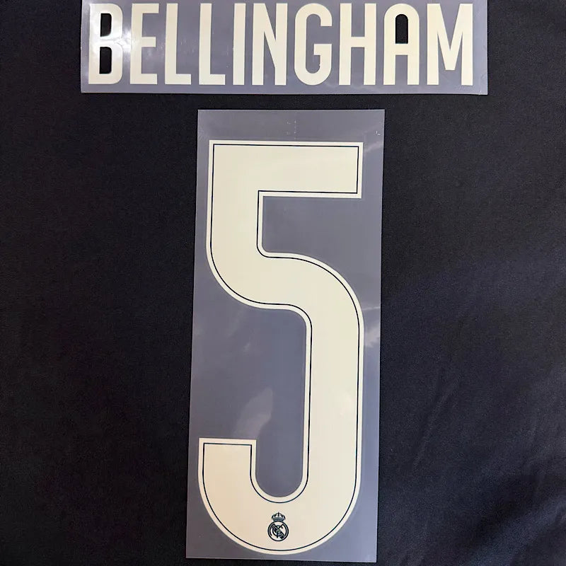 Real Madrid 2026/27 Away BELLINGHAM #5 Official Name Set