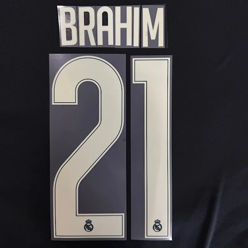 Real Madrid 2026/27 Away BRAHIM # 21 Official Name Set