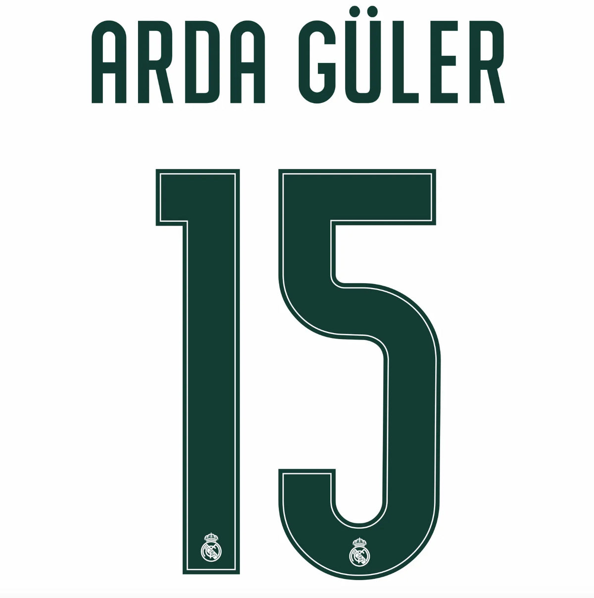 Real Madrid 2026/27 Home ARDA GULLER #15 Official Name Set