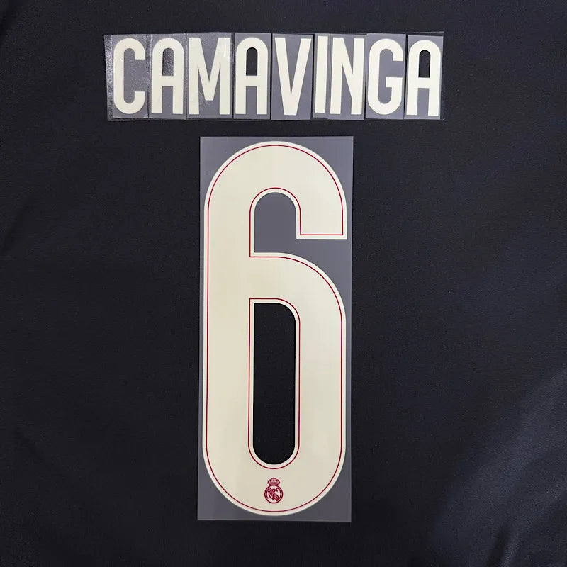 Real Madrid 2026/27 Third CAMAVINGA #6 Official Name Set (CL Version)