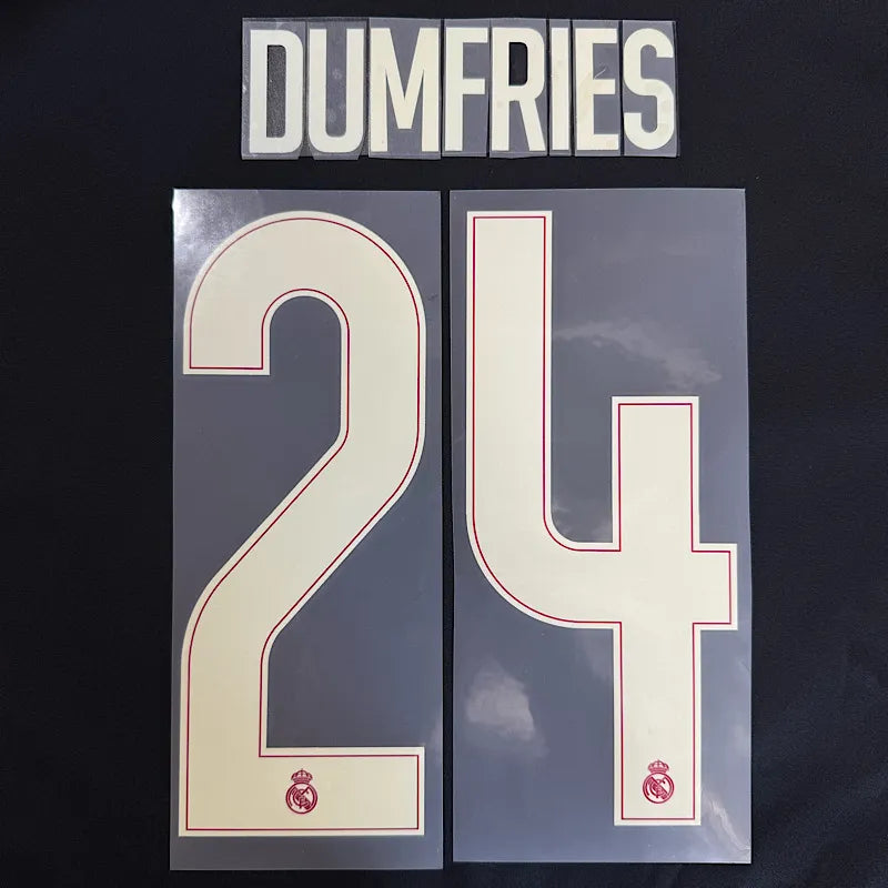 Real Madrid 2026/27 Third DUMFRIES #24 Official Name Set  (UCL Version)