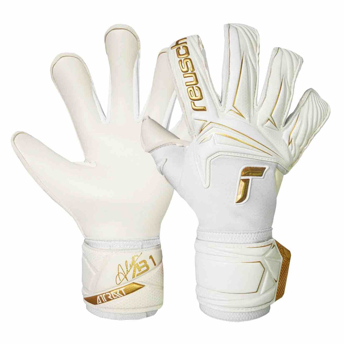 Reusch Attrakt AB1 Duo Goalkeeper Gloves White/Gold (Pair)