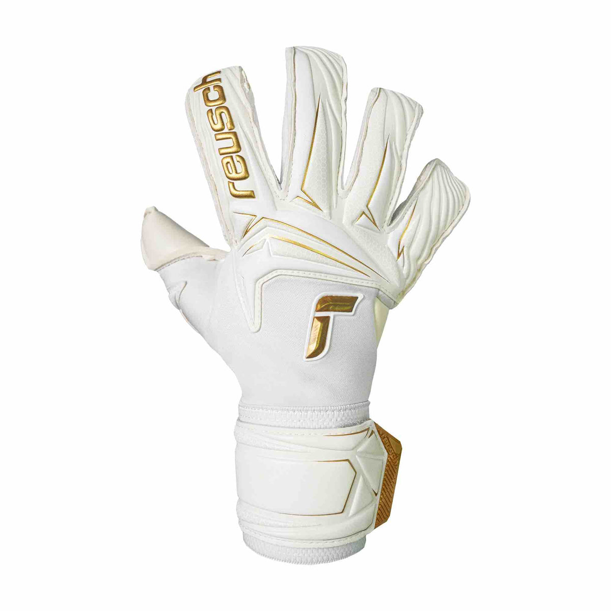 Reusch Attrakt AB1 Duo Goalkeeper Gloves White/Gold (Single - Outer)