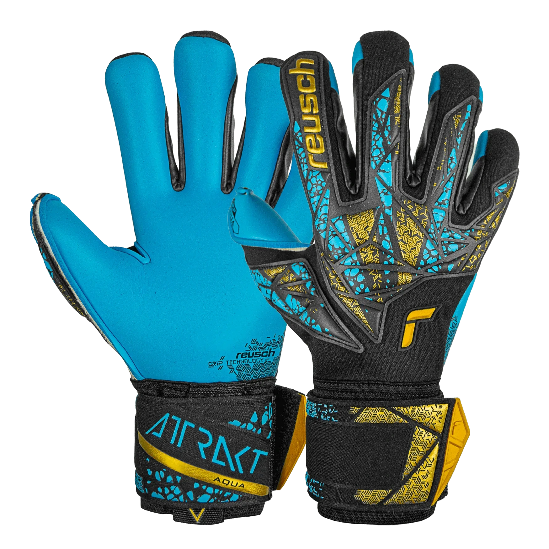 Reusch Attrakt Aqua Finger Support Goalkeeper Gloves (Pair)