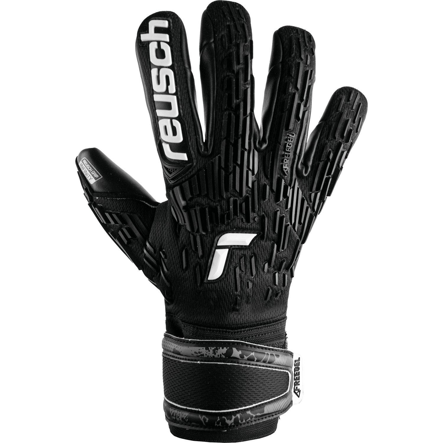 Reusch Attrakt Freegel Infinity Finger Support Goalkepper Gloves Black (Single - Outer)