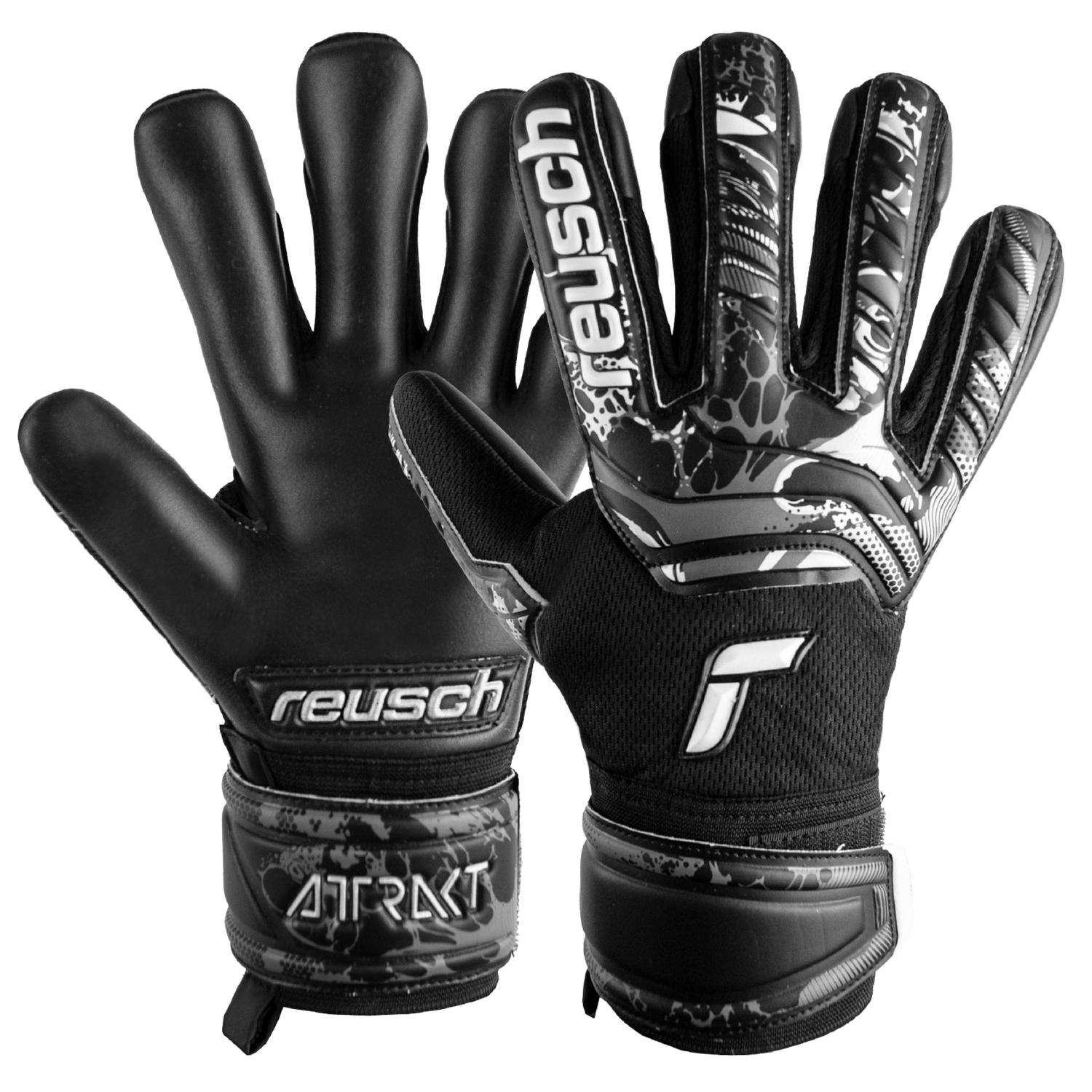 Reusch JR Attrakt Infinity FS Goalkeeper Gloves Black (Pair)