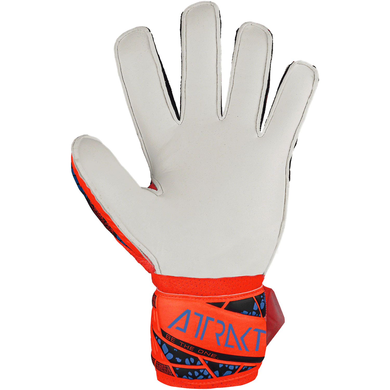 Reusch JR Attrakt Solid FS Goalkeeper Glove Hyper Orange Electric Blue (Single - Inner)