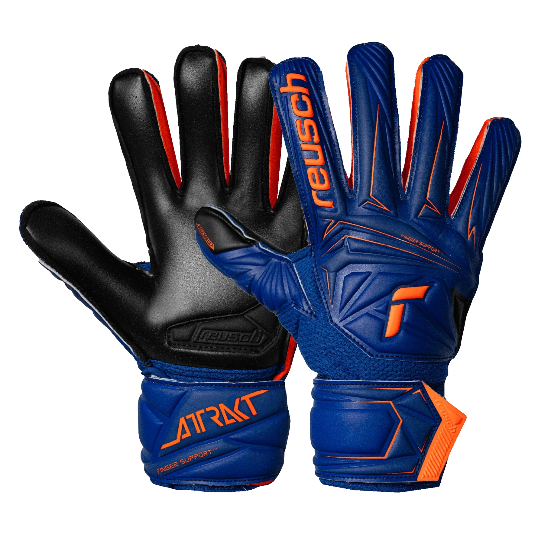 Reusch Junior Attrakt Infinity Finger Support Goalkeeper Gloves (Pair)