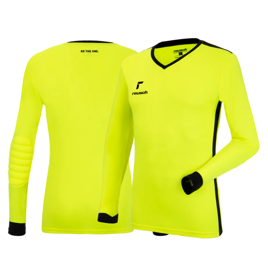 Reusch Match Long-Sleeve Padded Goalkeeper Jersey Yellow-Black (Front and Back)
