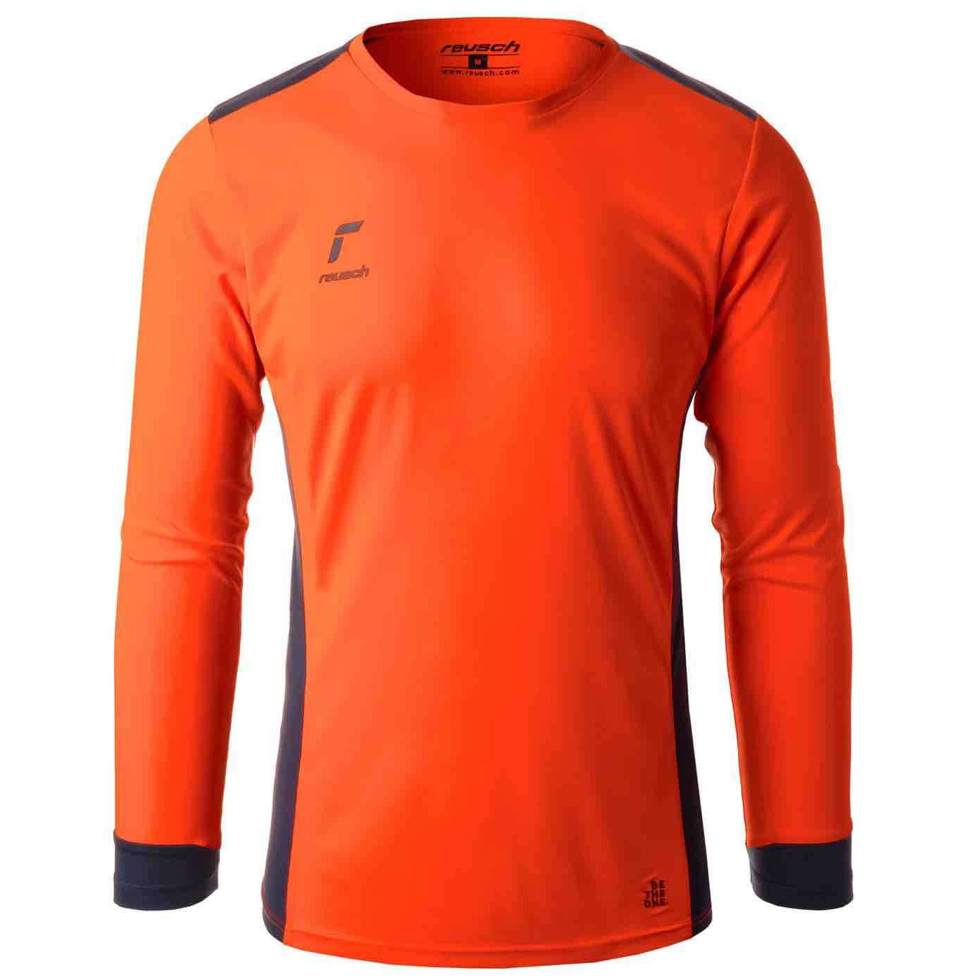 Reusch Youth Match Long-Sleeve Padded Goalkeeper Soccer Jersey Shocking Orange_Blue (Front)