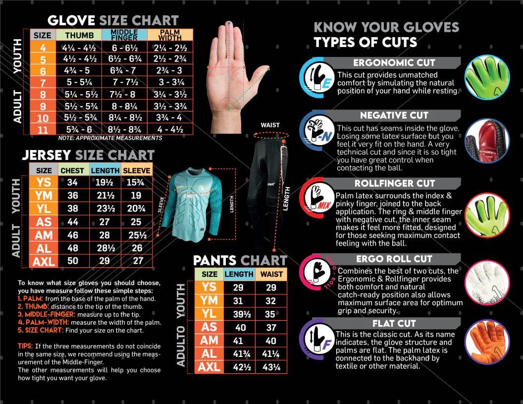 Rinat Asimetrik Training Spines Finger Protection Goalkeeper Gloves (Size Chart)