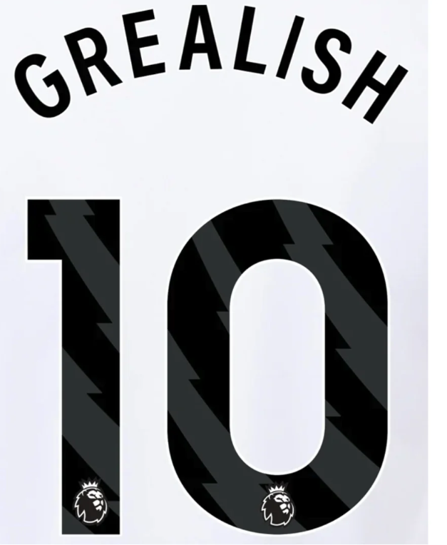 Manchester City 2023-Away Grealish #10 Jersey Name Set-Black
