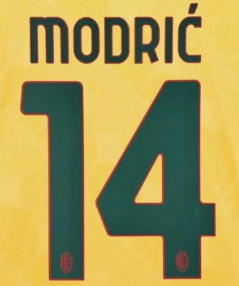 AC Milan 2025/26 Away MODRIC #14 Official Name Set