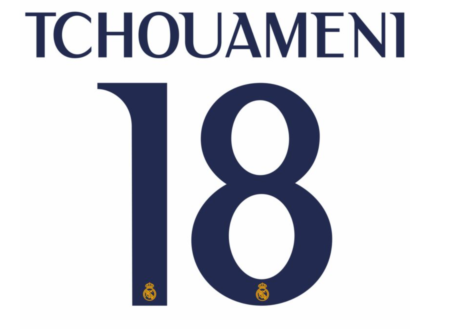Real Madrid 2023-Home Tchouameni #18 Jersey Name Set