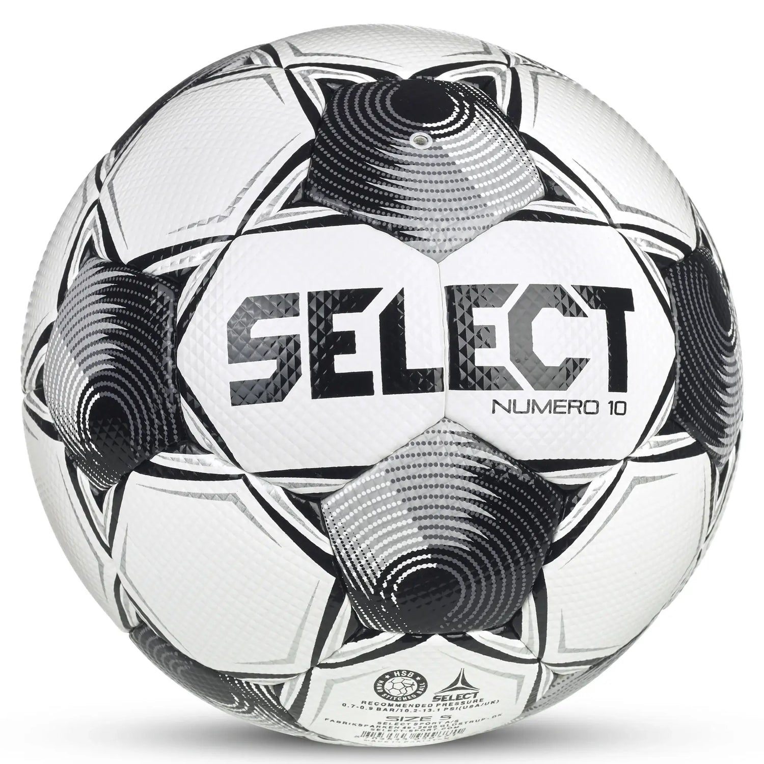 Select v25 Numero 10 NFHS Soccer Ball - White-Black (Back)