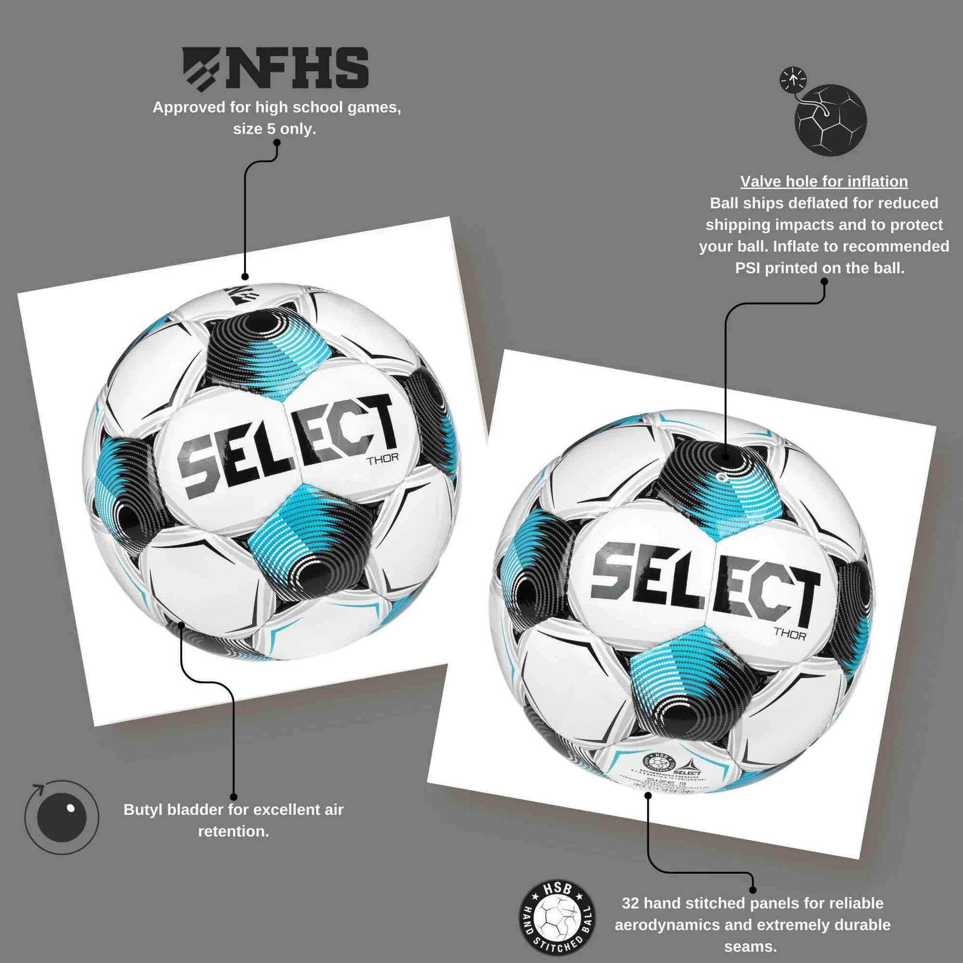 Select v25 Thor NFHS Soccer Ball (Features)