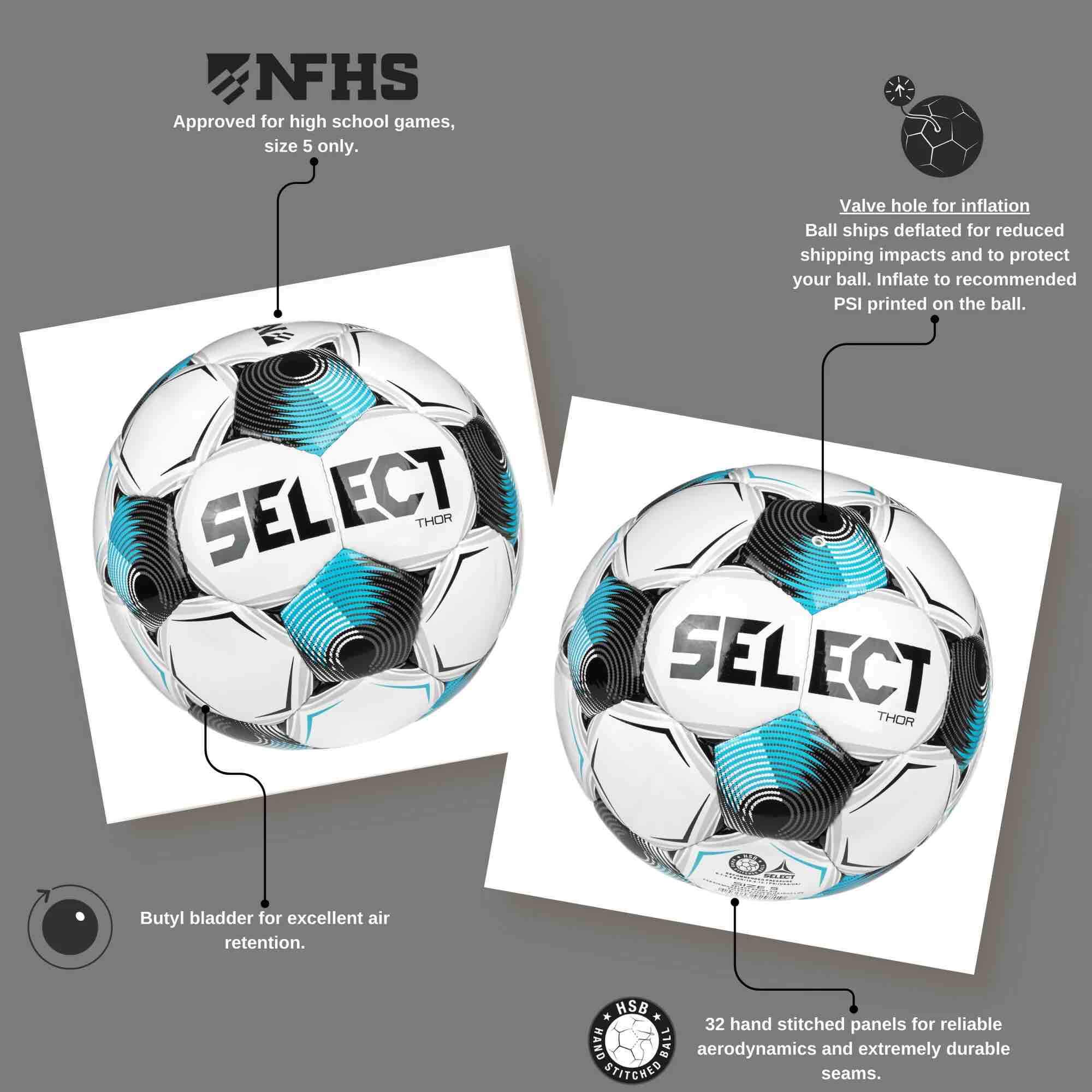Select v25 Thor NFHS Soccer Ball (Features)